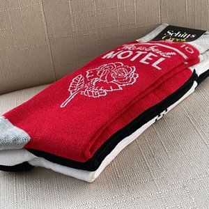 Schitt's Creek Socks 3 Pack Crew Socks Red White Black Unisex One Size